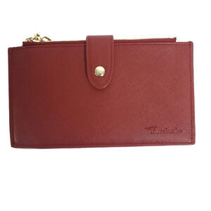 Travelambo Womens Wallet RFID Blocking Bifold Multi Card Case Red Minimalist